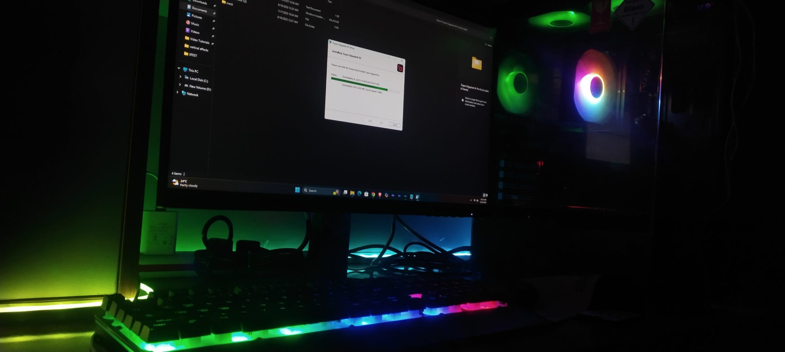 Stanowisko komputerowe PC z podswietleniem RGB - oferta komputerow TechArte